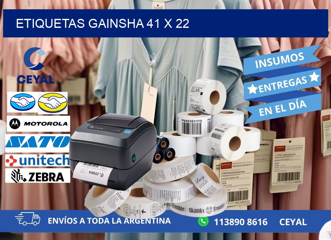 Etiquetas gainsha 41 x 22