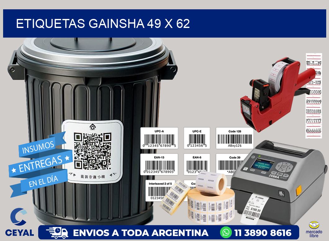 Etiquetas gainsha 49 x 62
