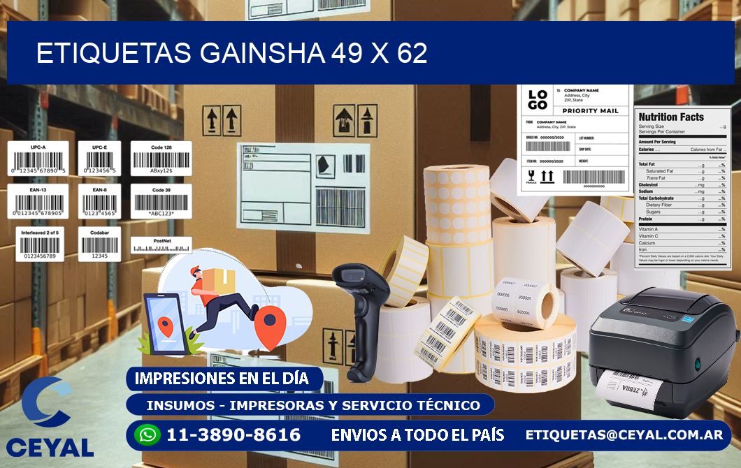 Etiquetas gainsha 49 x 62