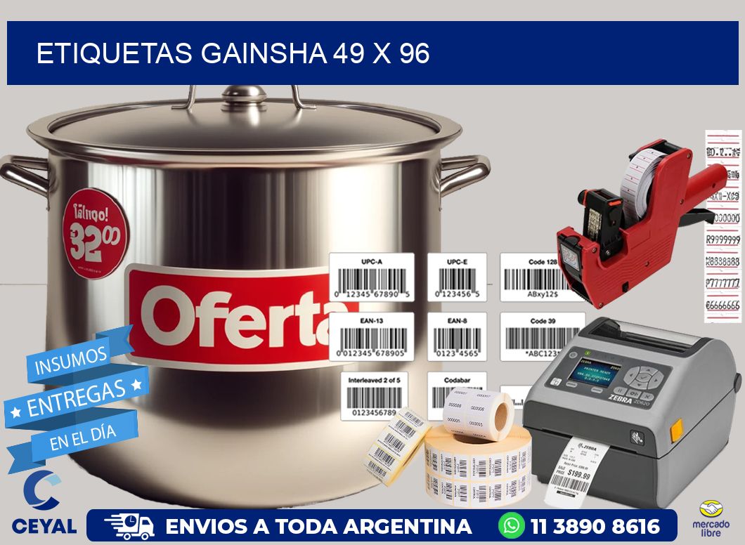 Etiquetas gainsha 49 x 96