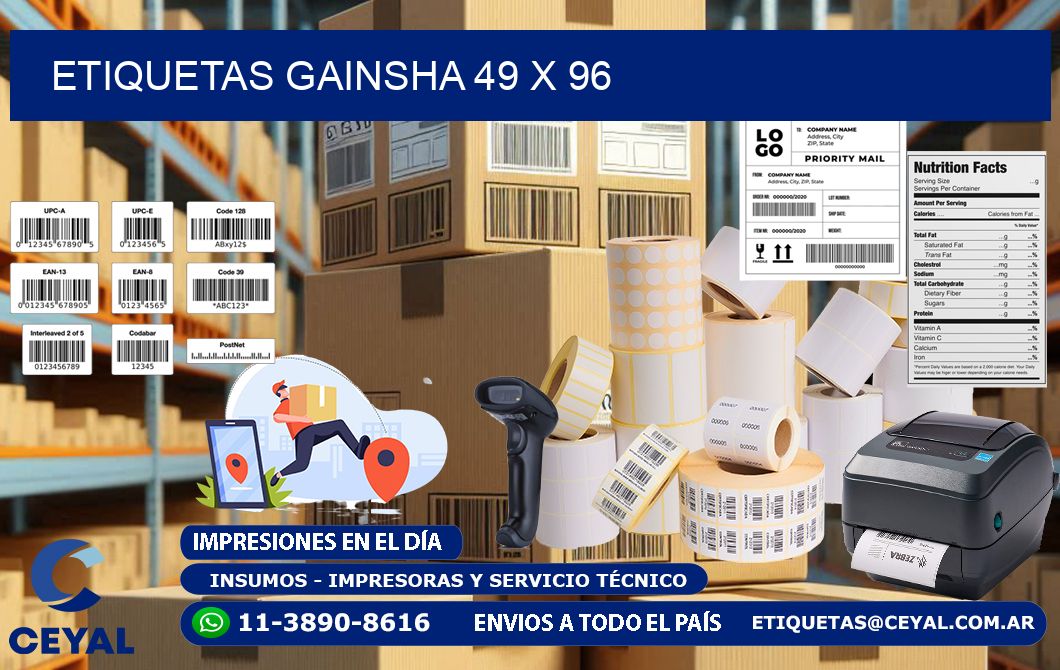 Etiquetas gainsha 49 x 96