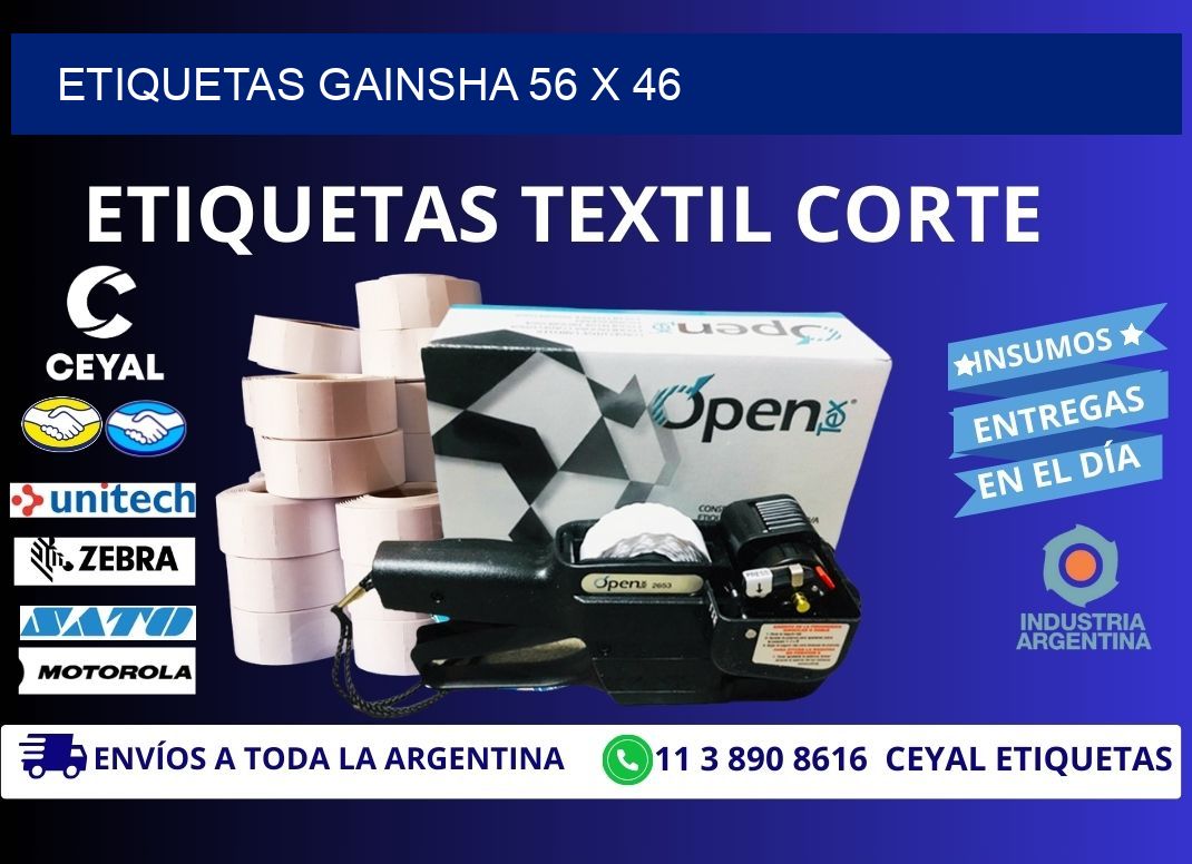 Etiquetas gainsha 56 x 46