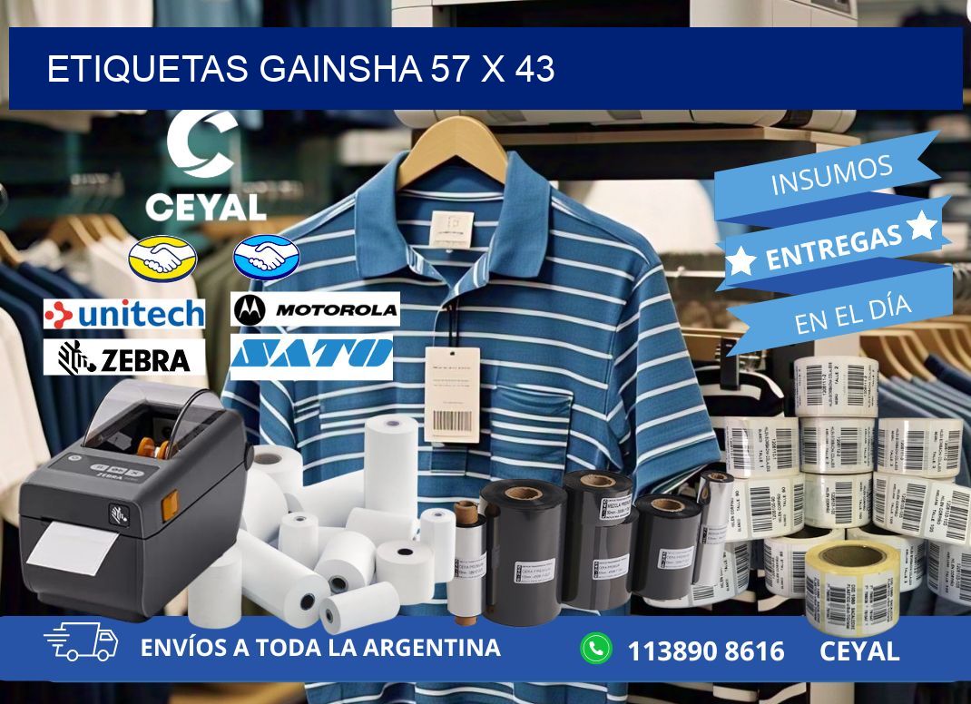 Etiquetas gainsha 57 x 43
