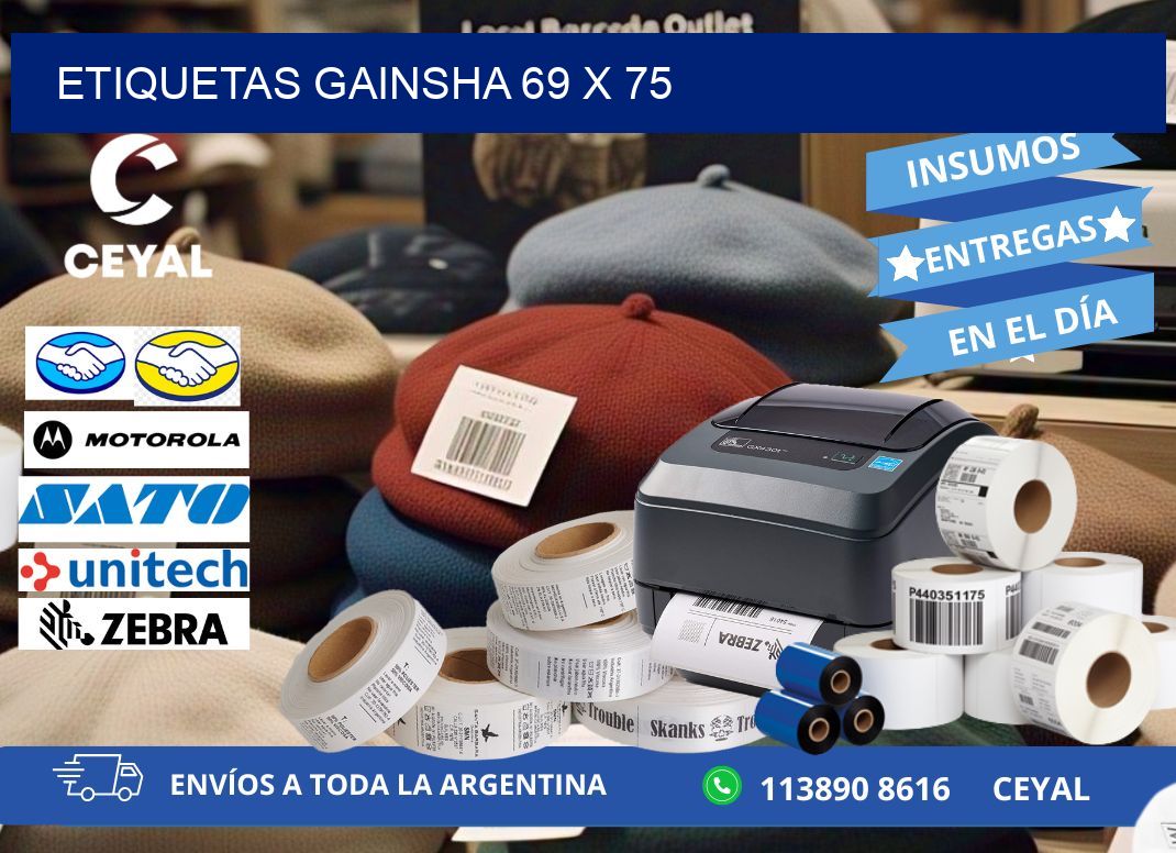 Etiquetas gainsha 69 x 75
