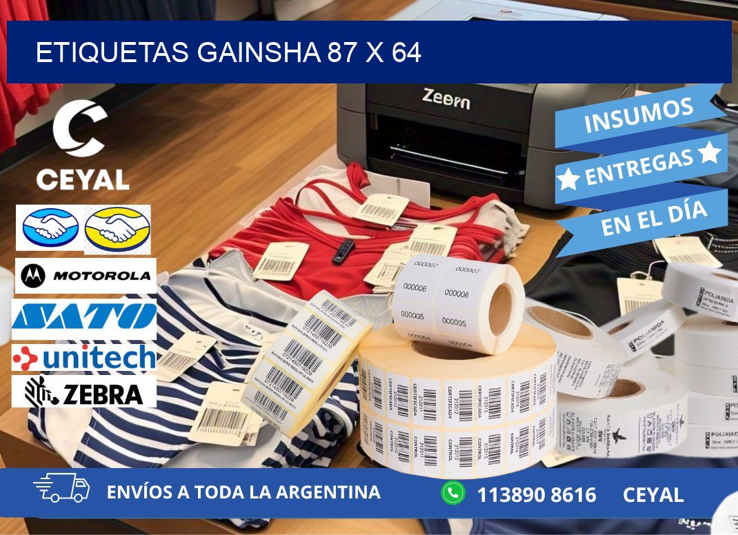 Etiquetas gainsha 87 x 64