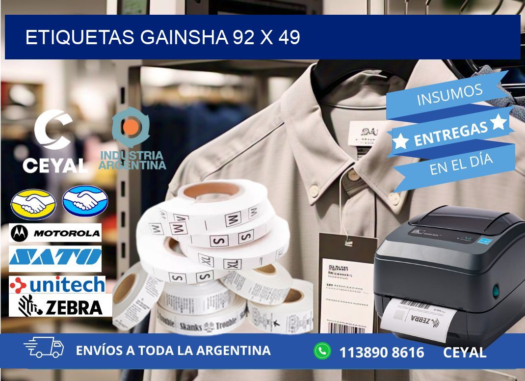 Etiquetas gainsha 92 x 49
