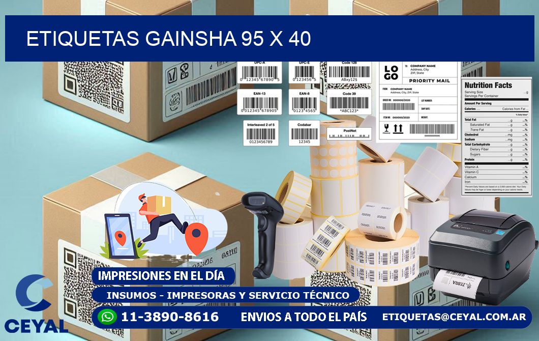 Etiquetas gainsha 95 x 40