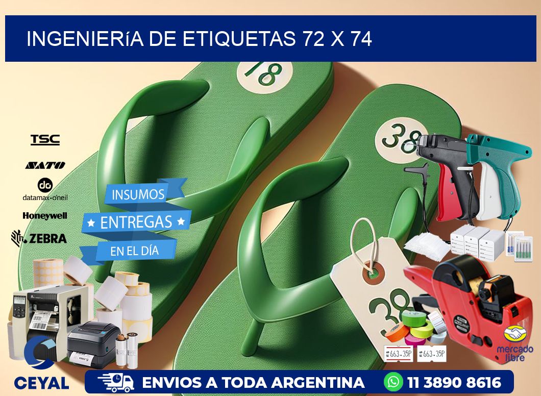 Ingeniería de etiquetas 72 x 74
