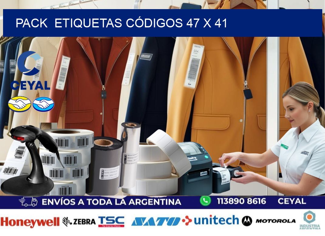 Pack  ETIQUETAS CÓDIGOS 47 x 41