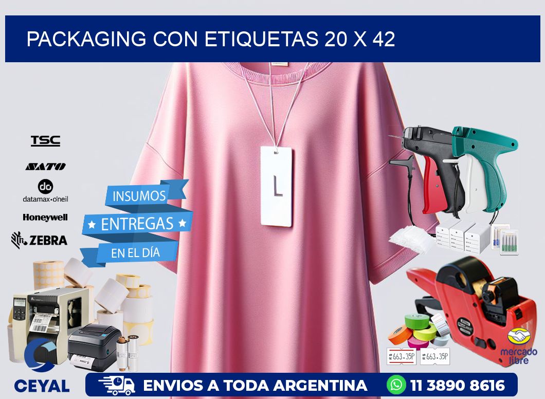 Packaging con etiquetas 20 x 42