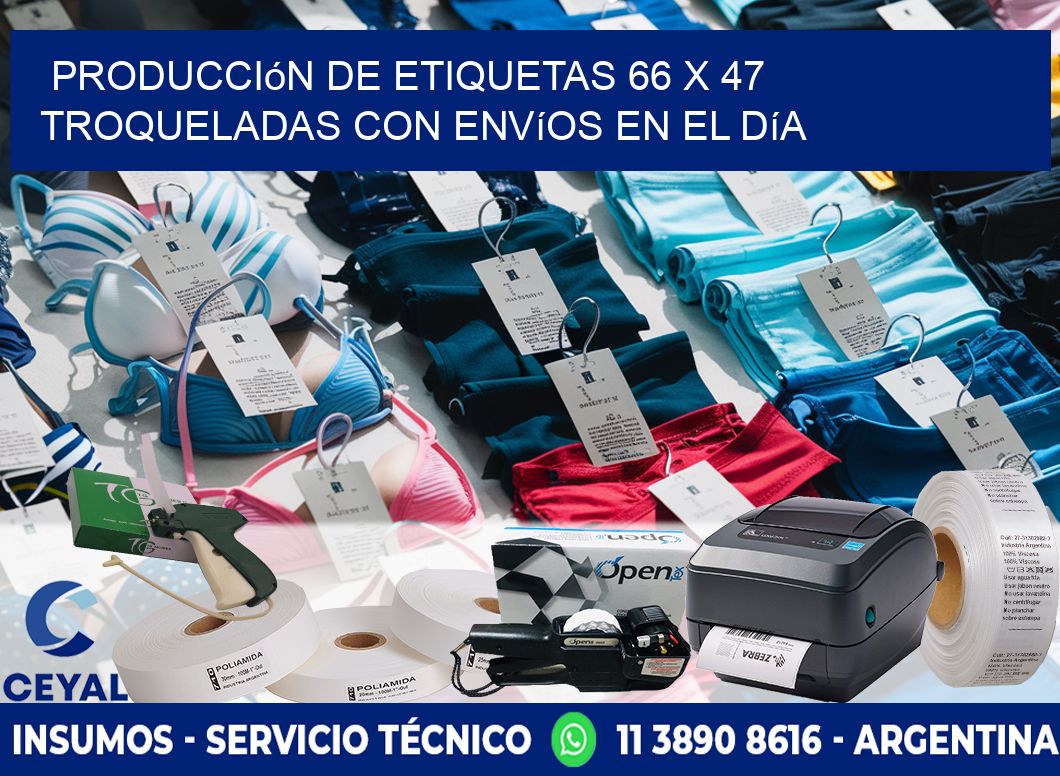 Producción de etiquetas 66 x 47 troqueladas con envíos en el día