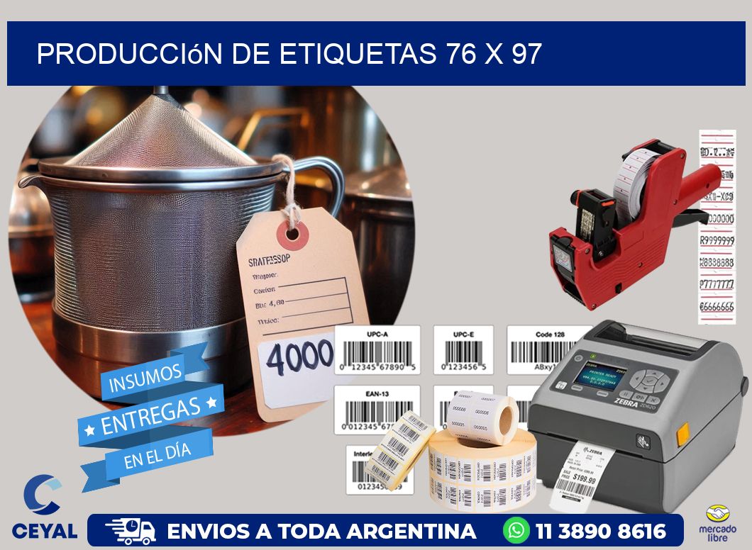 Producción de etiquetas 76 x 97