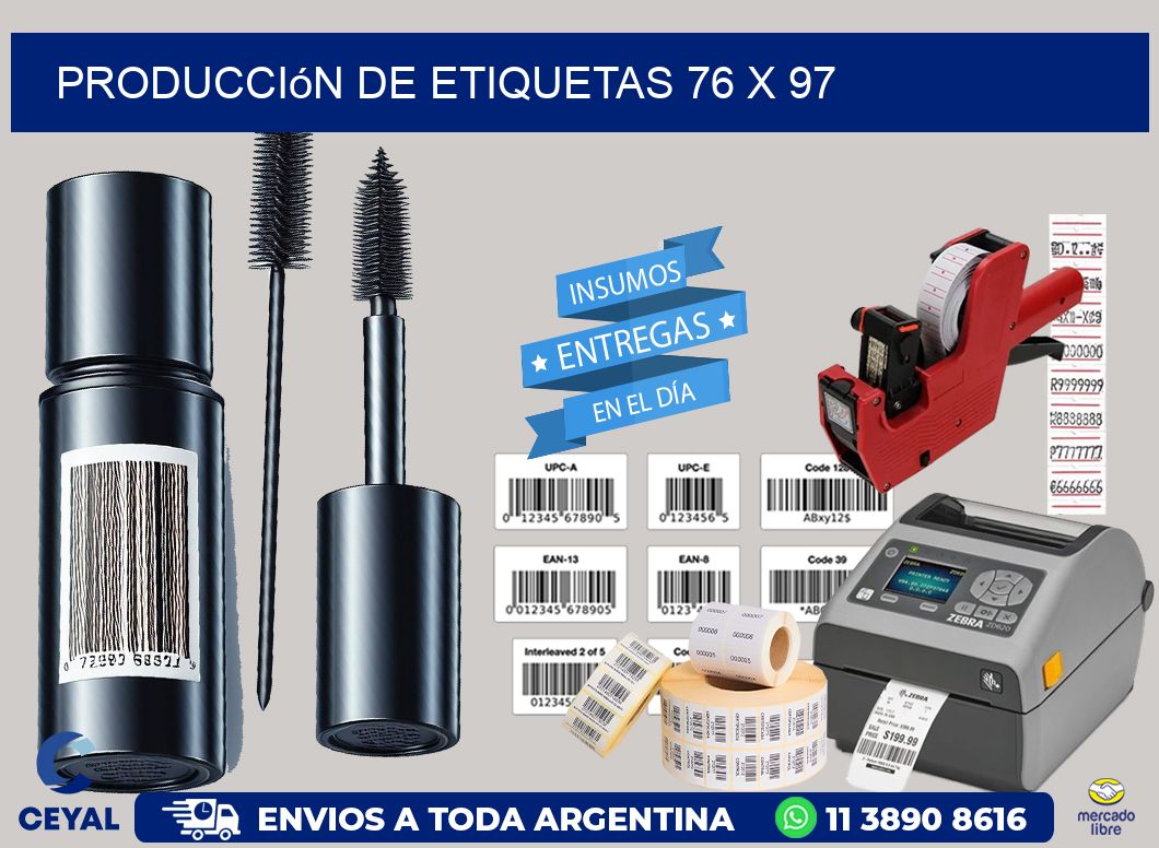 Producción de etiquetas 76 x 97