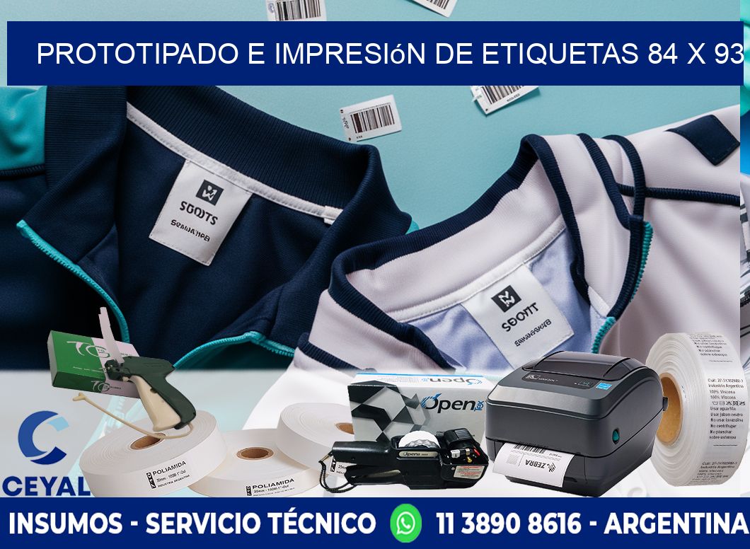 Prototipado e impresión de etiquetas 84 x 93