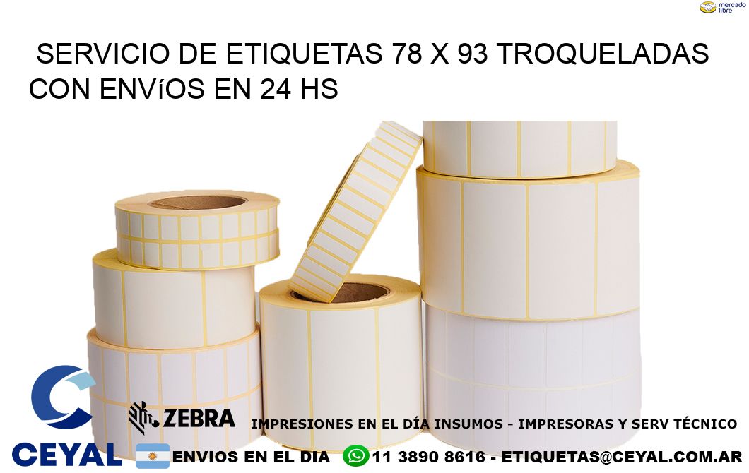 Servicio de etiquetas 78 x 93 troqueladas con envíos en 24 hs