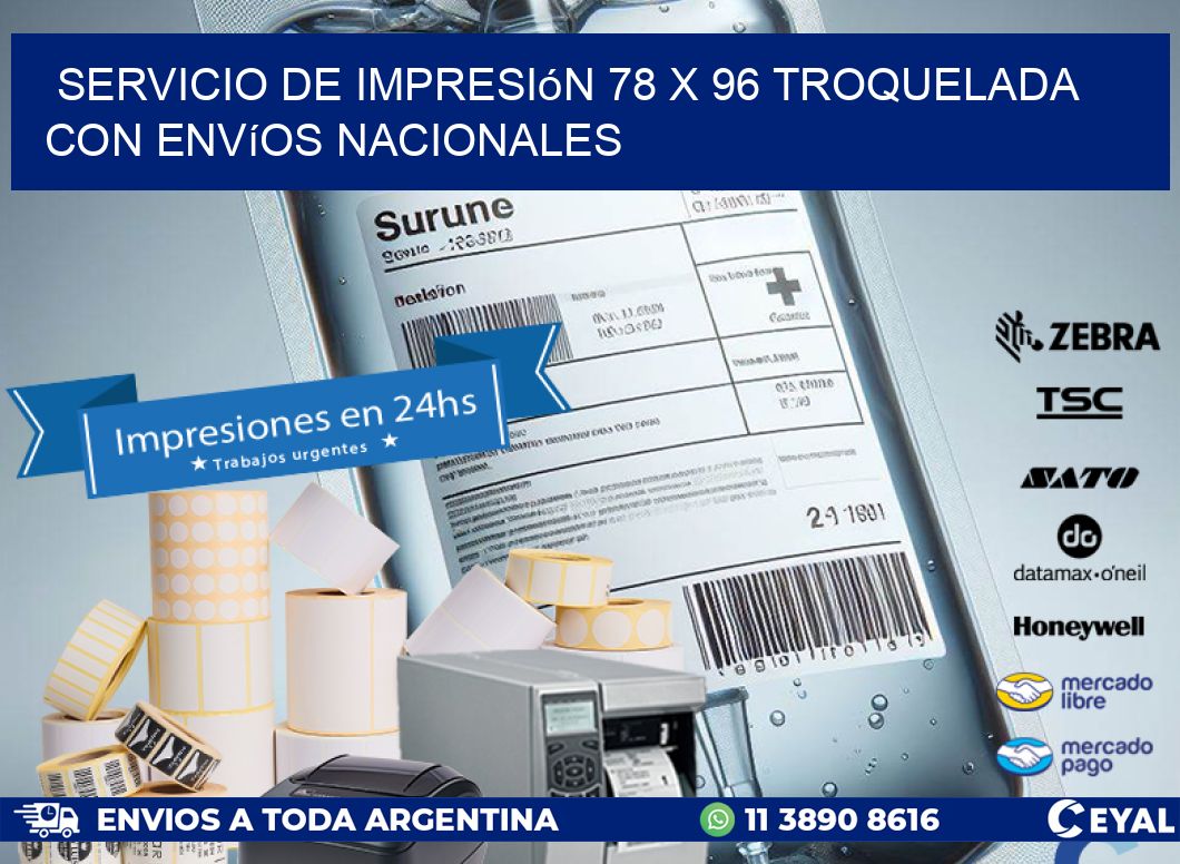 Servicio de impresión 78 x 96 troquelada con envíos nacionales