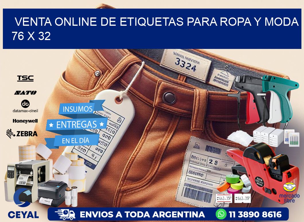 Venta Online de Etiquetas para Ropa y Moda 76 x 32
