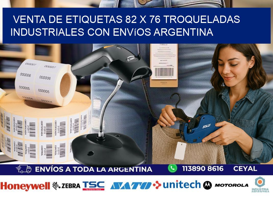 Venta de etiquetas 82 x 76 troqueladas industriales con envíos Argentina
