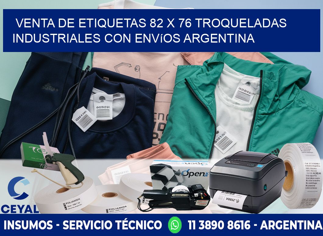 Venta de etiquetas 82 x 76 troqueladas industriales con envíos Argentina