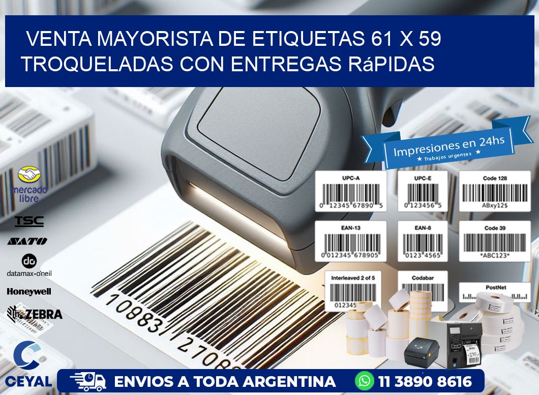 Venta mayorista de etiquetas 61 x 59 troqueladas con entregas rápidas