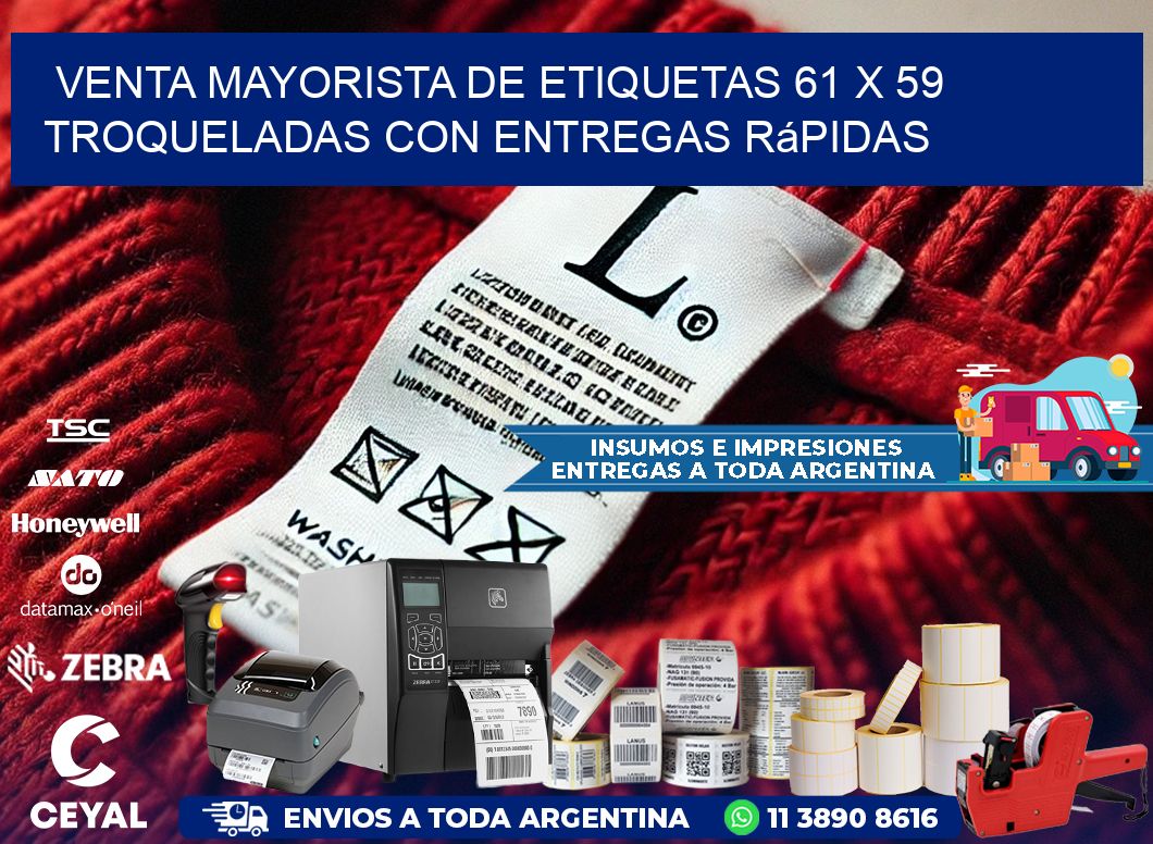 Venta mayorista de etiquetas 61 x 59 troqueladas con entregas rápidas