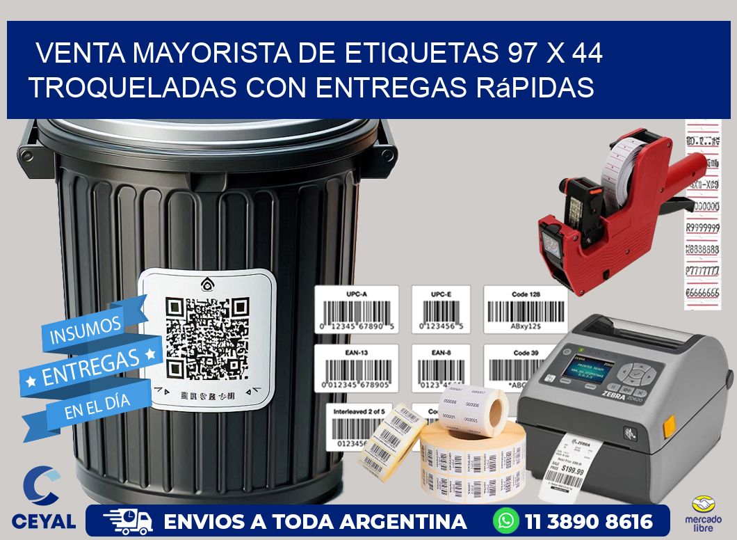 Venta mayorista de etiquetas 97 x 44 troqueladas con entregas rápidas