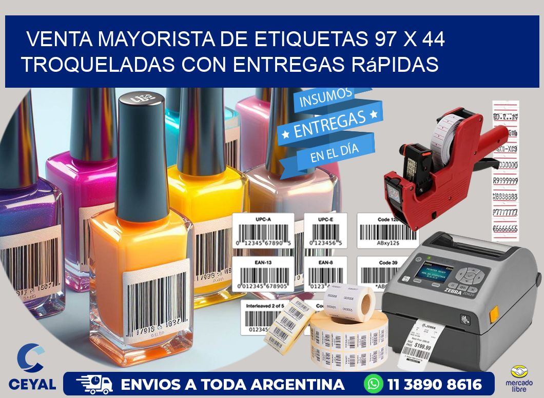 Venta mayorista de etiquetas 97 x 44 troqueladas con entregas rápidas