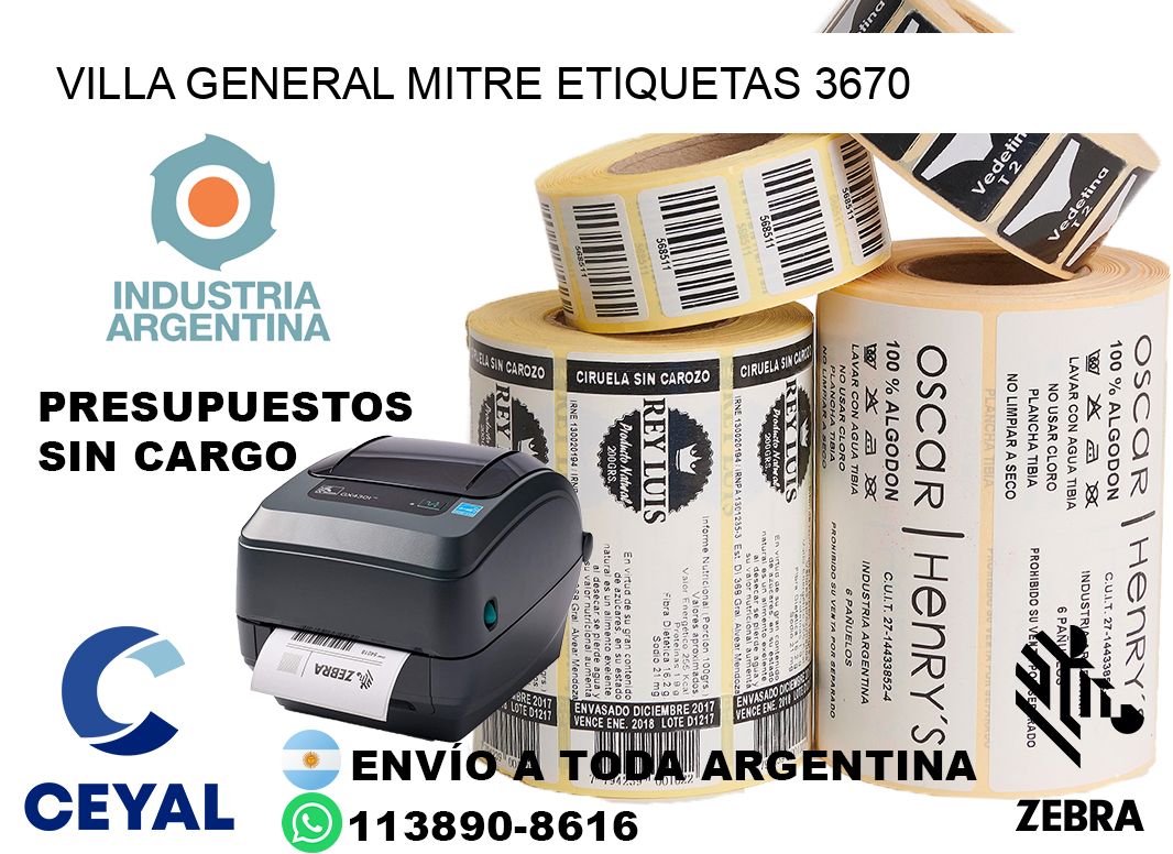 Villa General Mitre etiquetas 3670