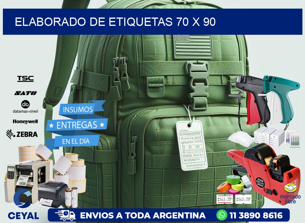 elaborado de etiquetas 70 x 90