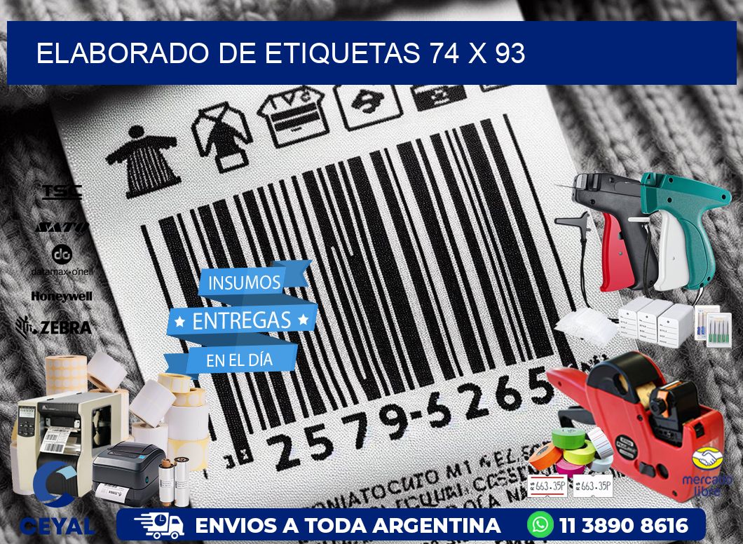 elaborado de etiquetas 74 x 93