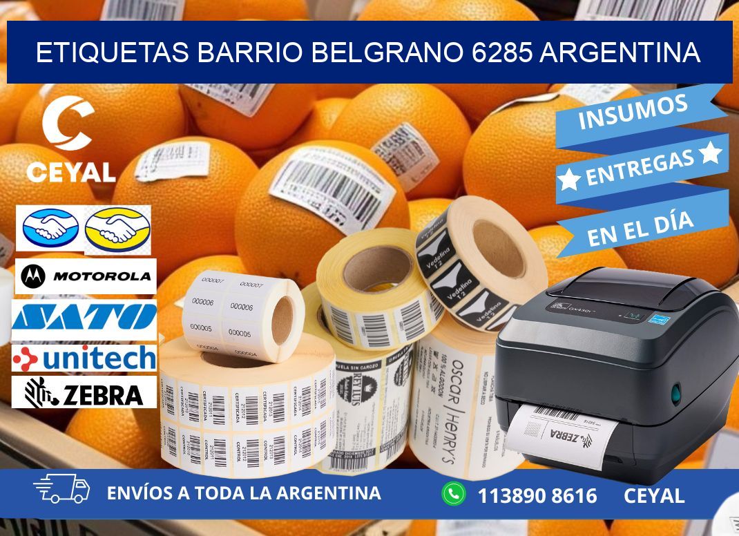 etiquetas barrio belgrano 6285 argentina