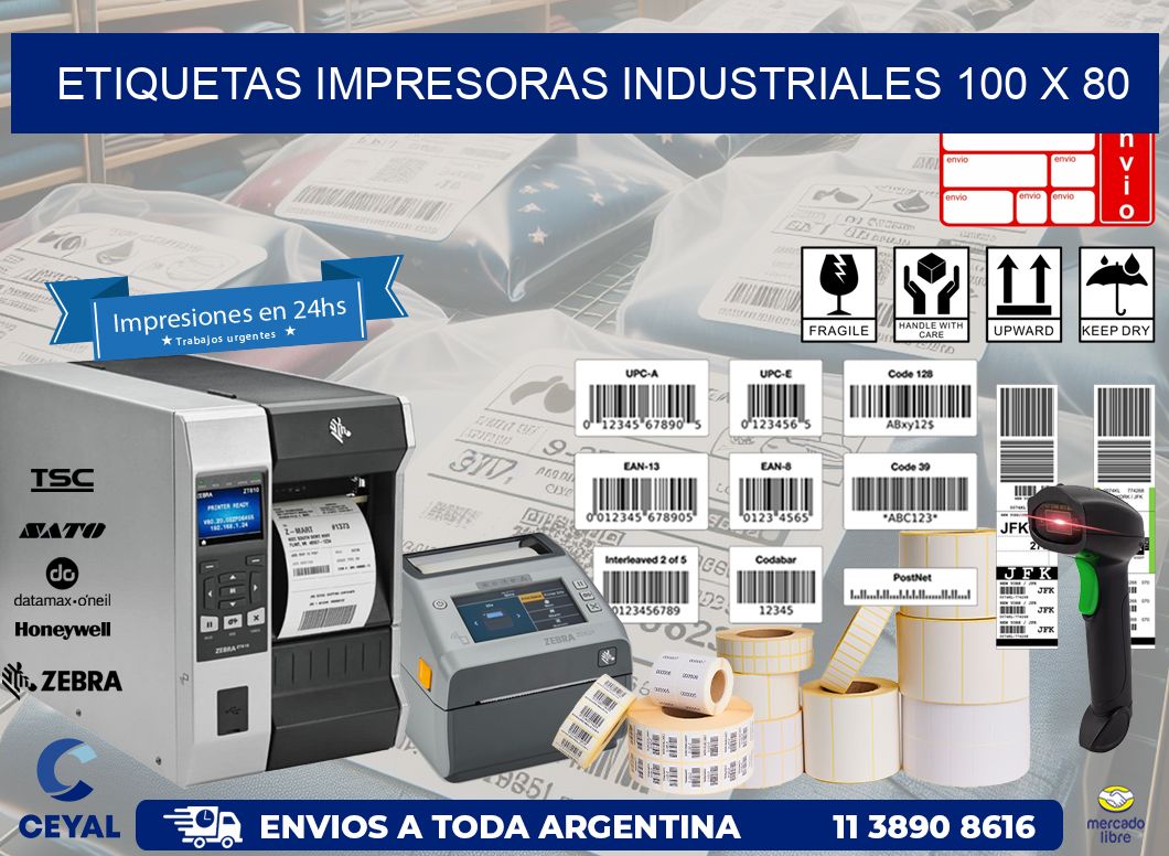 etiquetas impresoras industriales 100 x 80
