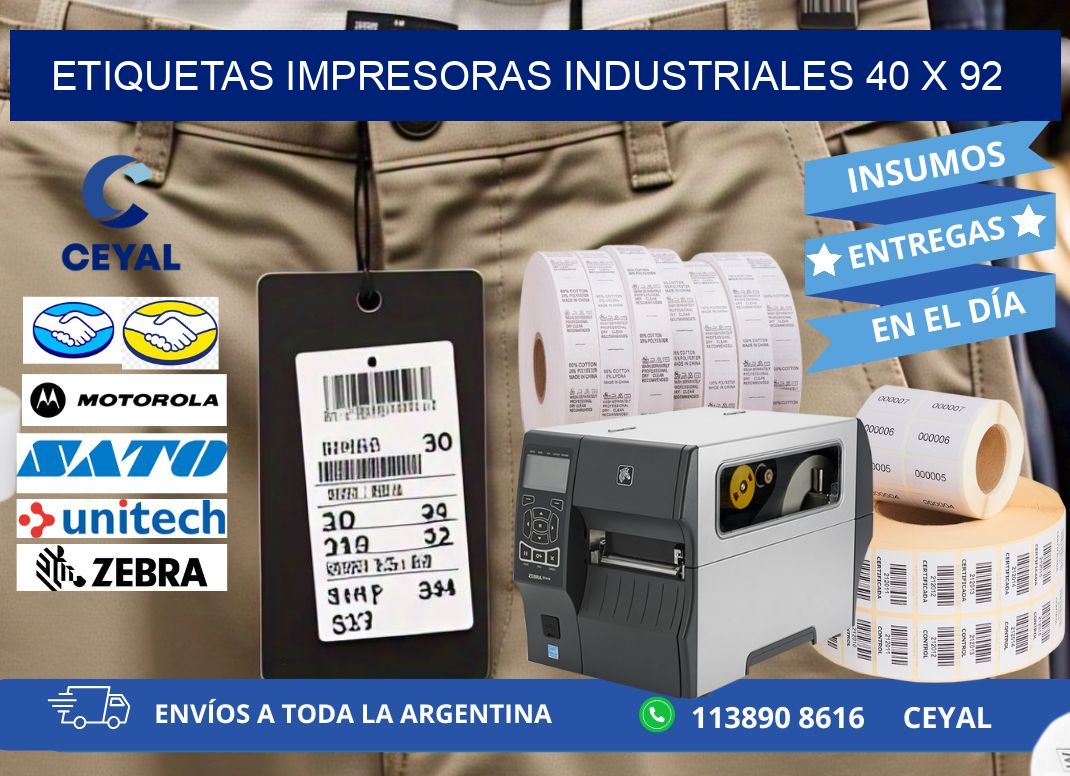 etiquetas impresoras industriales 40 x 92