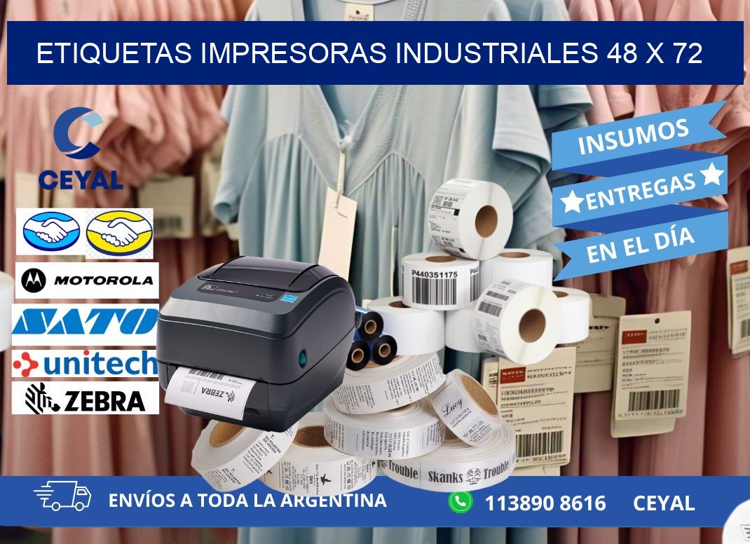 etiquetas impresoras industriales 48 x 72
