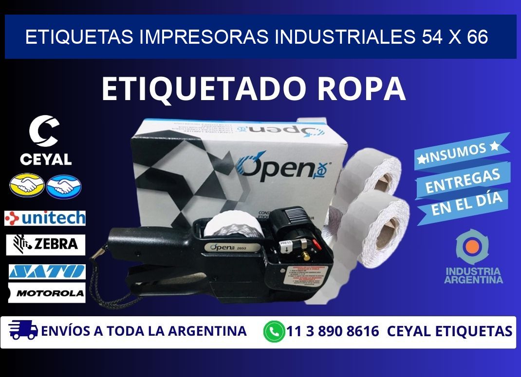etiquetas impresoras industriales 54 x 66