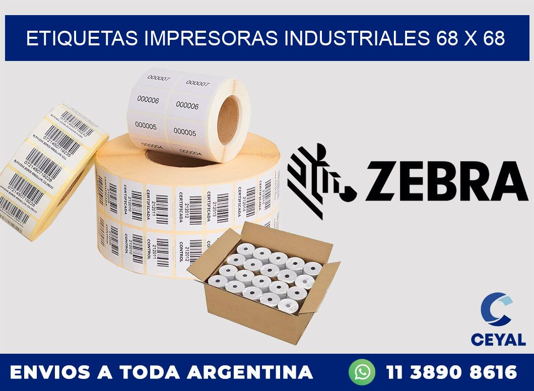 etiquetas impresoras industriales 68 x 68