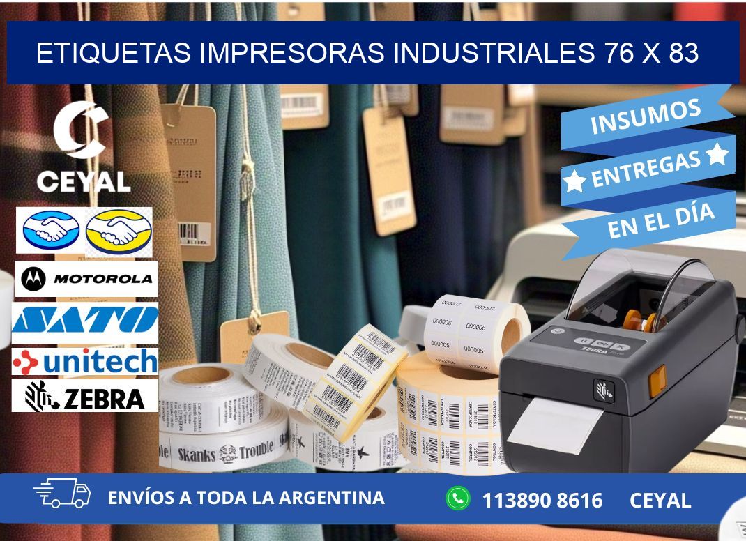 etiquetas impresoras industriales 76 x 83
