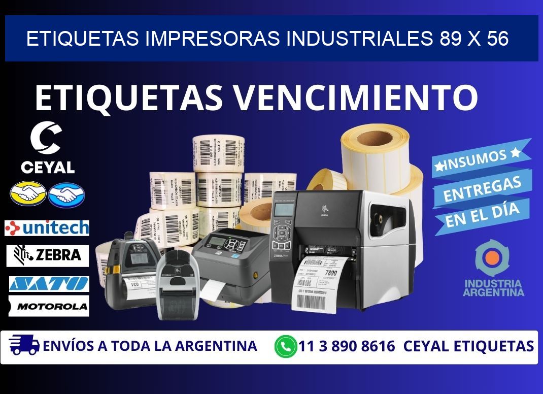 etiquetas impresoras industriales 89 x 56