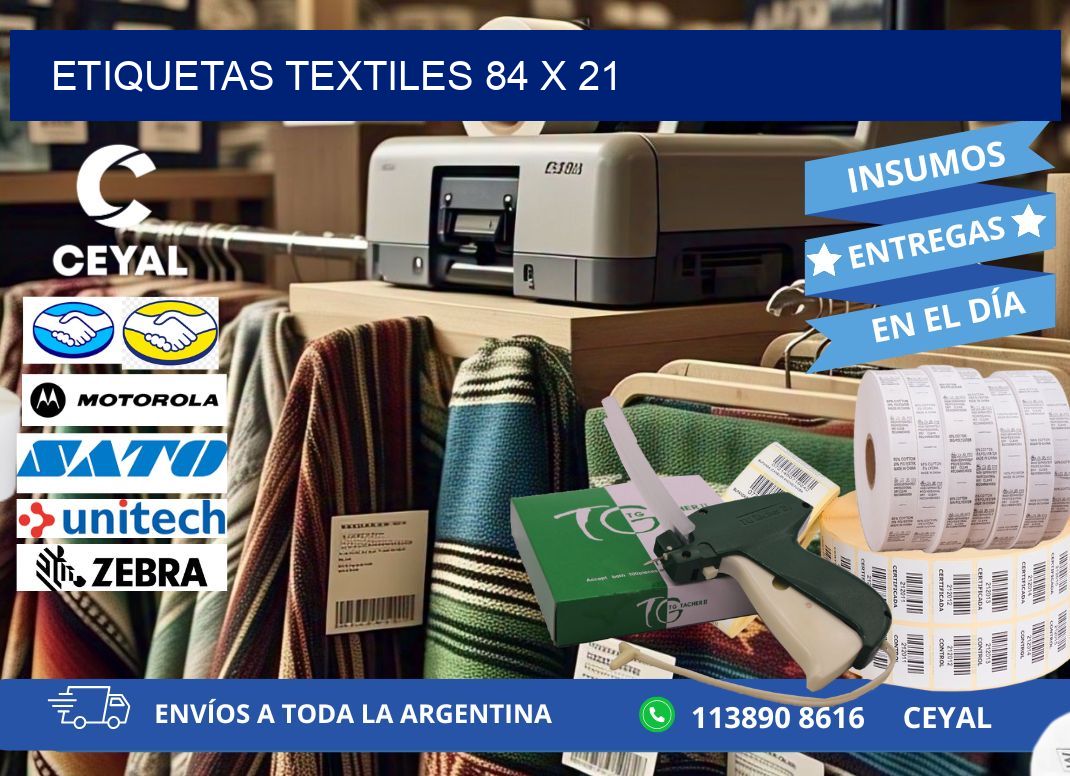 etiquetas textiles 84 x 21