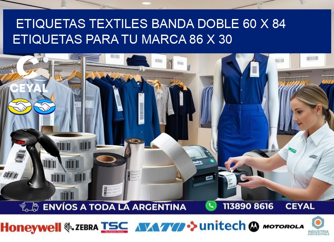 etiquetas textiles banda doble 60 x 84 etiquetas para tu marca 86 x 30