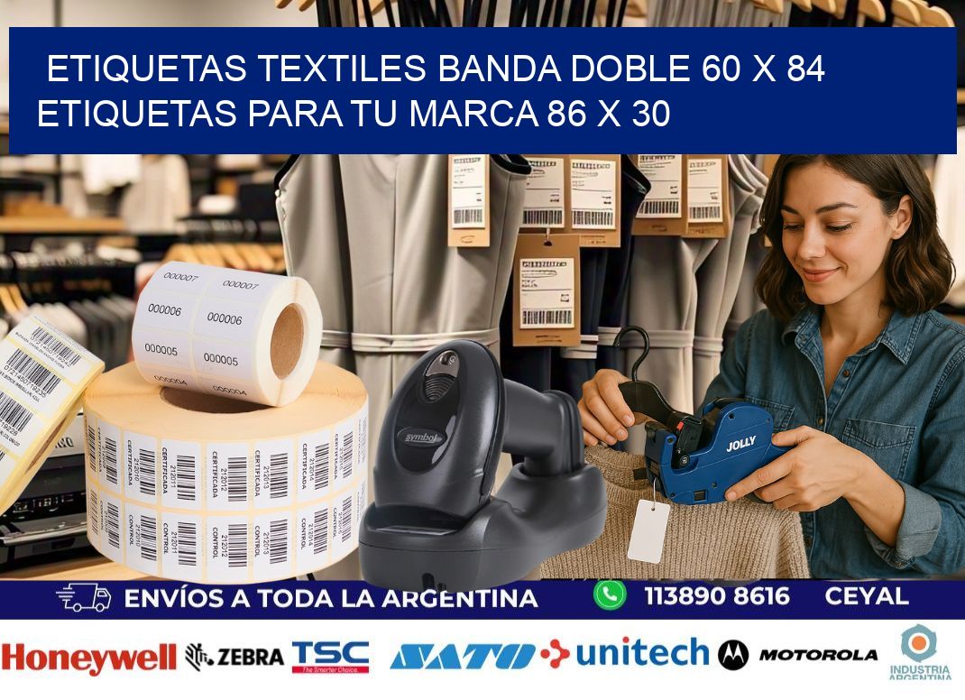 etiquetas textiles banda doble 60 x 84 etiquetas para tu marca 86 x 30