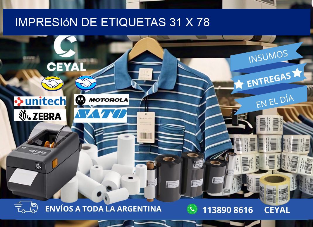 impresión de etiquetas 31 x 78