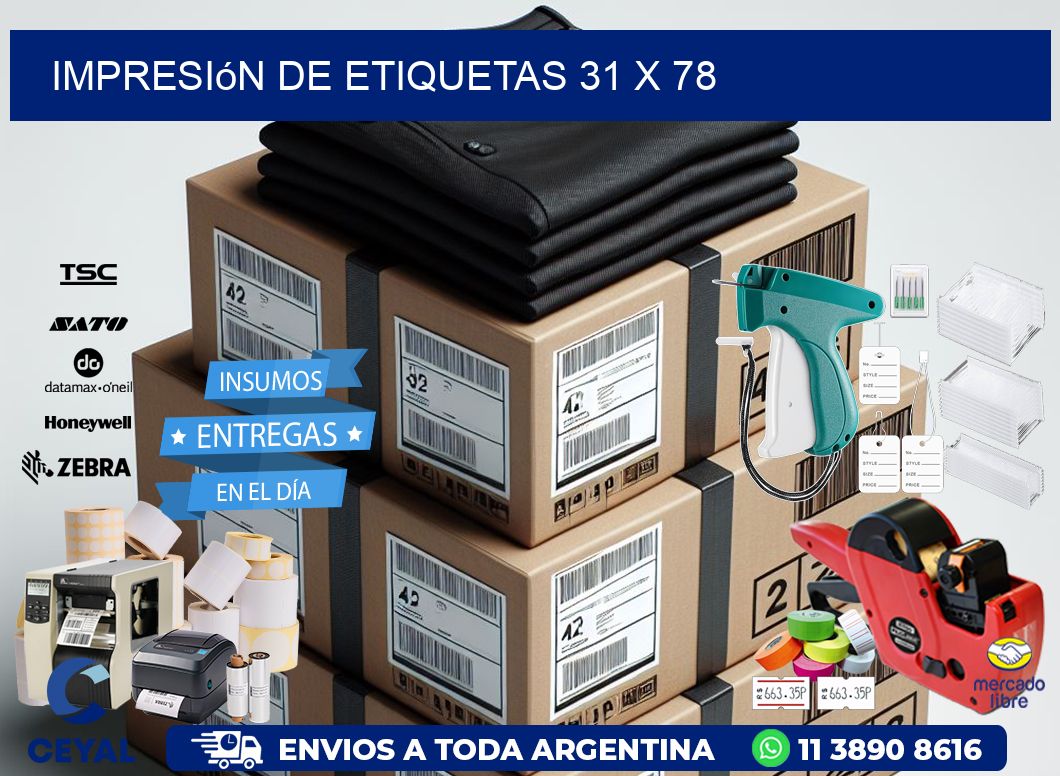 impresión de etiquetas 31 x 78