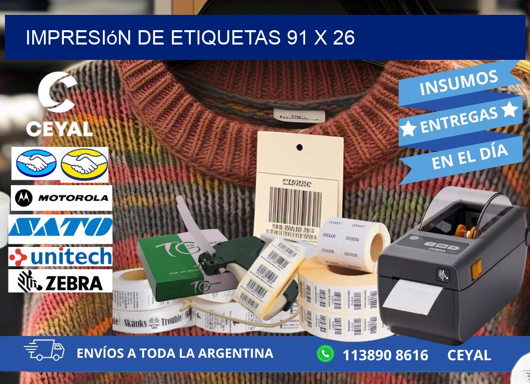 impresión de etiquetas 91 x 26