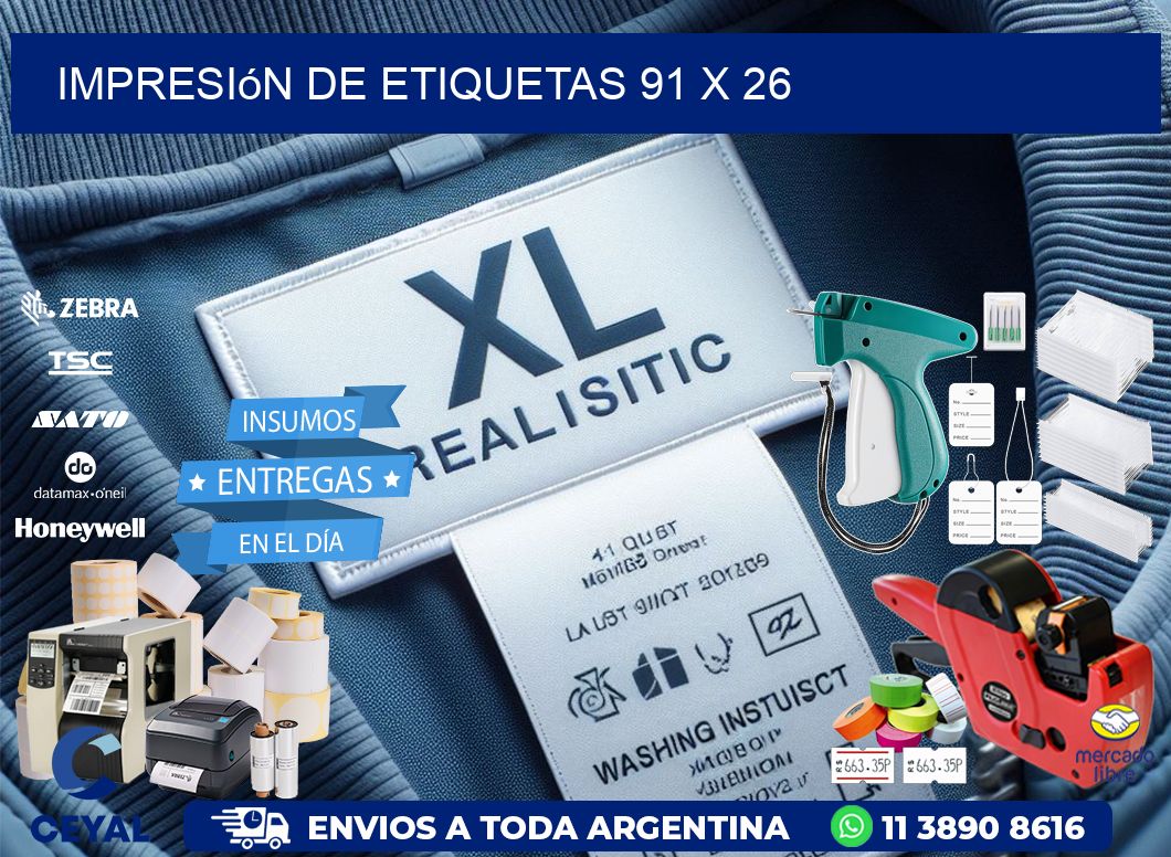 impresión de etiquetas 91 x 26