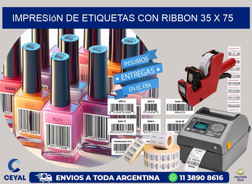 impresión de etiquetas con ribbon 35 x 75