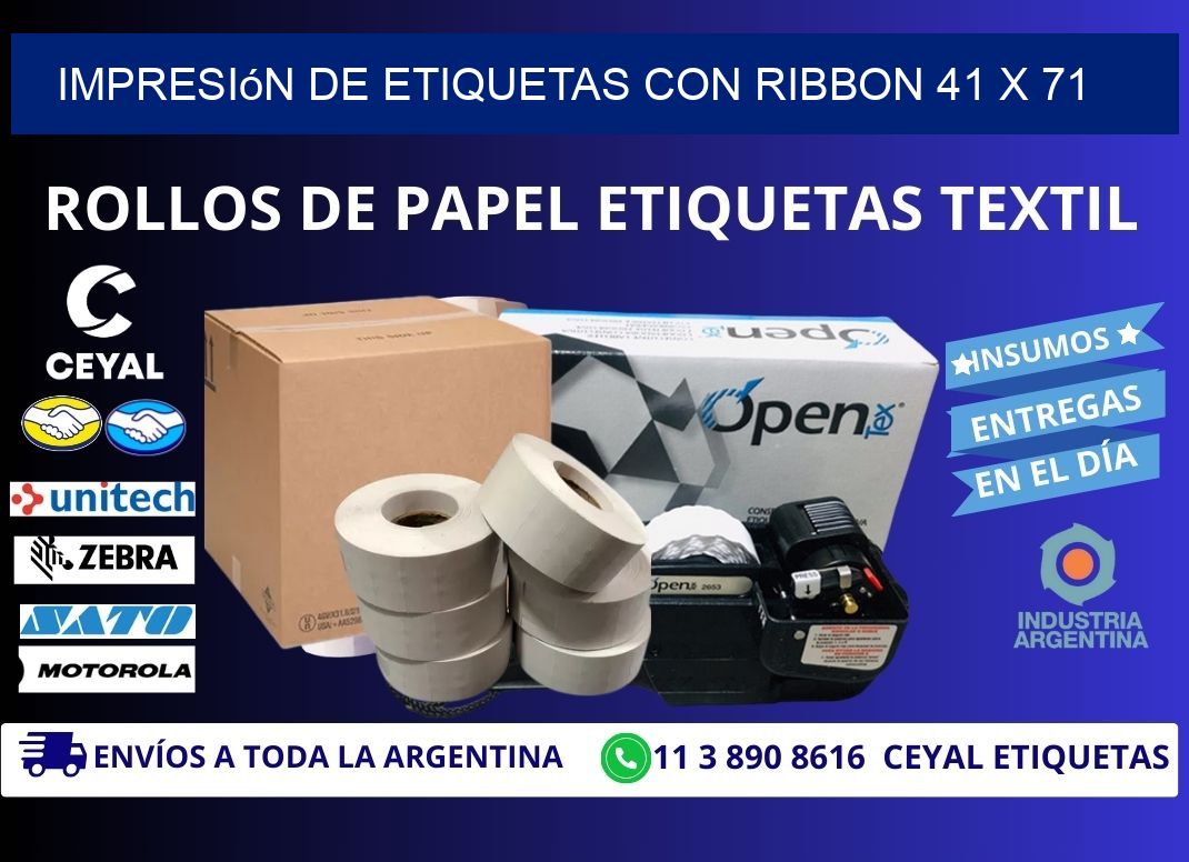 impresión de etiquetas con ribbon 41 x 71