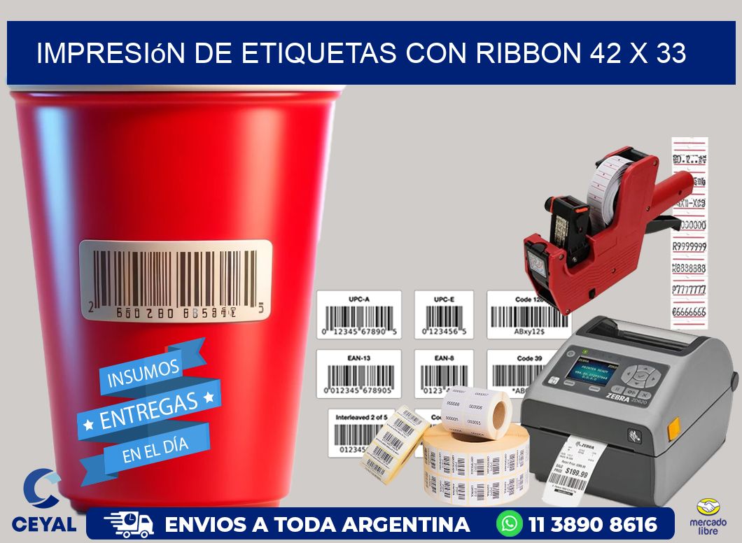 impresión de etiquetas con ribbon 42 x 33