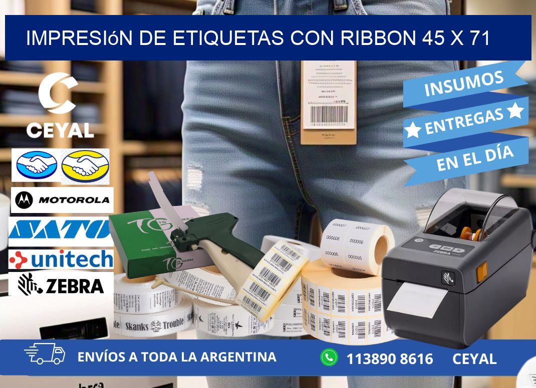 impresión de etiquetas con ribbon 45 x 71