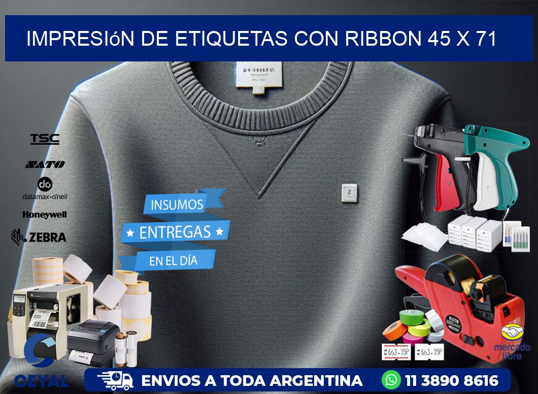 impresión de etiquetas con ribbon 45 x 71
